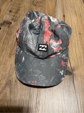Billabong Womens Floral Grey Surf Cap with Pink Accents